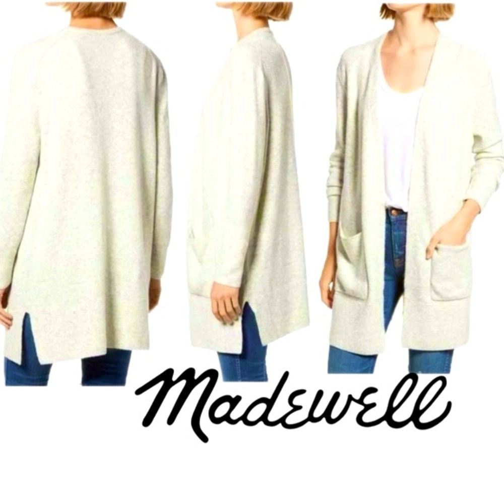 MADEWELL Kent Open Front Cardigan Sweater Antique Cream Women’s Sz XXS